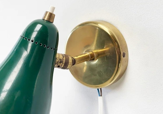 Image 1 of Perforierte wandleuchte grün von Jacques Biny