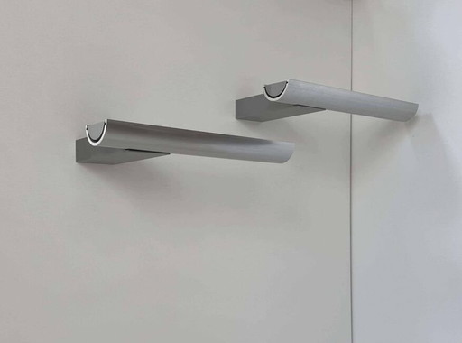 2X Wandleuchten aus Aluminiumguss von Verre Lumière Studio 2065 - Frankreich 1970