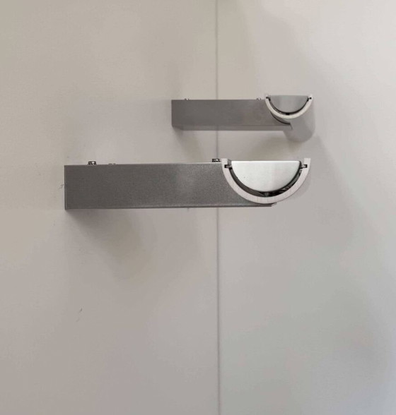 Image 1 of 2X Wandleuchten aus Aluminiumguss von Verre Lumière Studio 2065 - Frankreich 1970