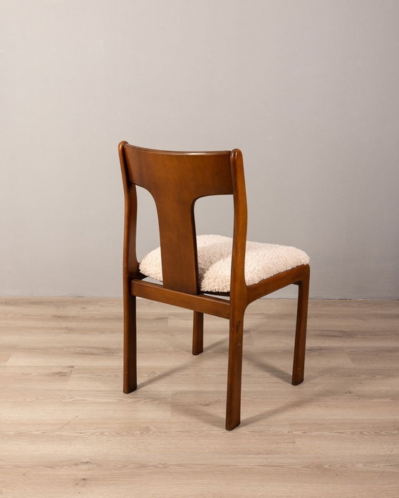 Image 1 of Satz von 4 italienischen Vintage-Stühlen aus weißem Stoff