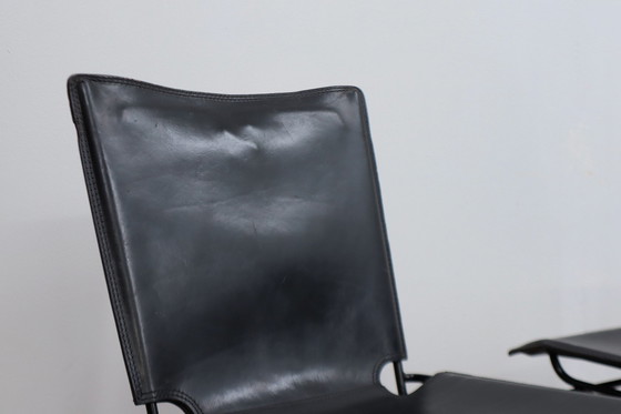 Image 1 of Stapelstühle aus Leder von Toyoda Hiroyuki für Icf 1980S, Satz von 4