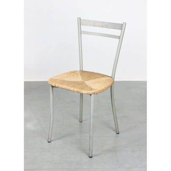 Image 1 of Alter Stroh- und Metallstuhl, Italien