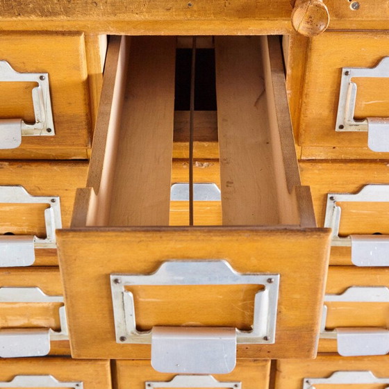 Image 1 of Vintage Eiche Bücherregal Kartenschrank,1960