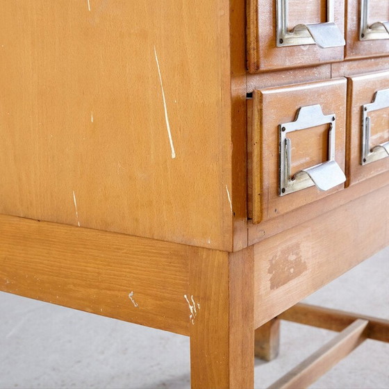 Image 1 of Vintage Eiche Bücherregal Kartenschrank,1960