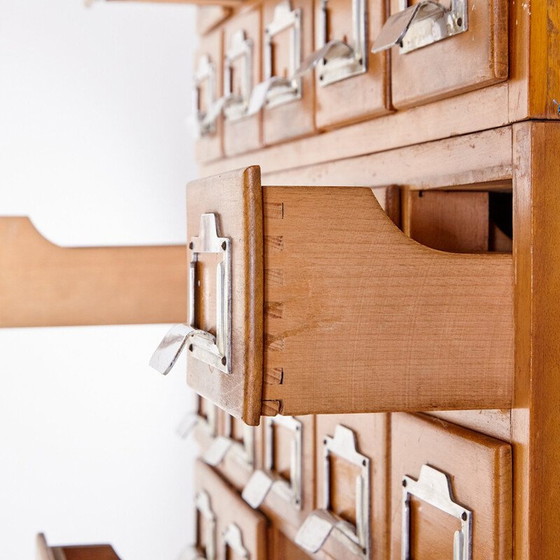 Image 1 of Vintage Eiche Bücherregal Kartenschrank,1960