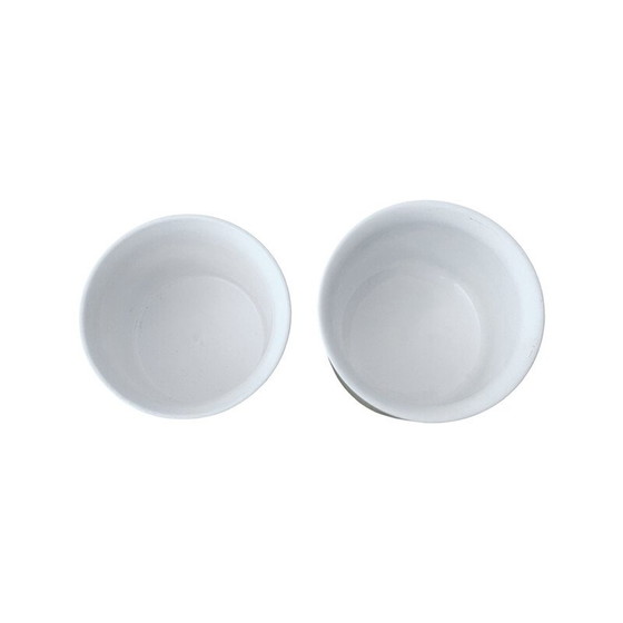 Image 1 of Paar alte weiße Keramik-Pflanzgefäße für Dümler und Breiden, Deutschland 1970