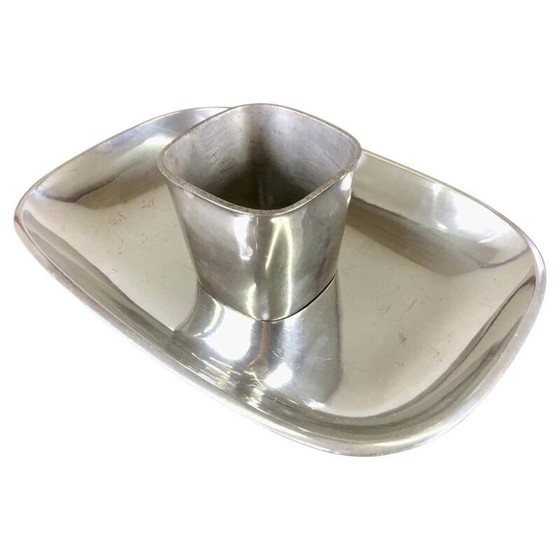 Image 1 of Servierteller und Schüssel aus Zinn von Just Andersen, Dänemark 1940