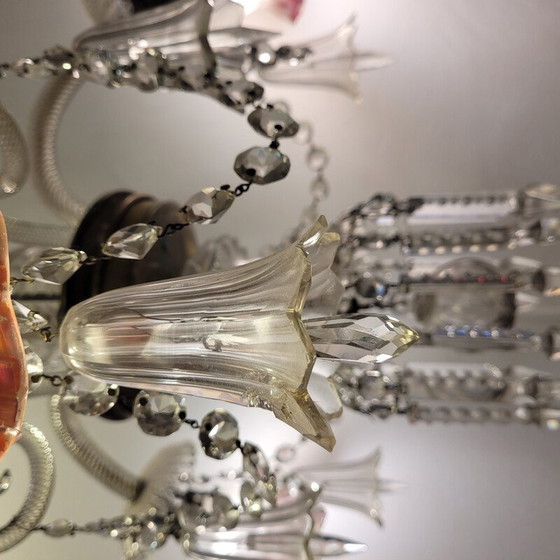 Image 1 of Vintage-Kronleuchter aus Metall und geblasenem Glas, Frankreich