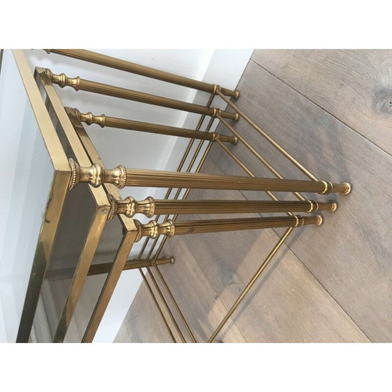 Image 1 of Paar Messing Vintage Nesting Table Suites 1940er Jahre