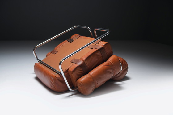 Image 1 of Tucroma Lounge Stühle (2) In Cognac Leder Von Guido Faleschini Für I4 Mariani