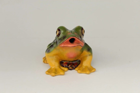 Image 1 of Großer Keramikfrosch Als Wasserspeier, Mid-Century Gartenfigur