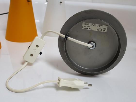 Image 1 of 4x Habitat Zen Tischlampe & Hängelampen Orange Weiß Stahl