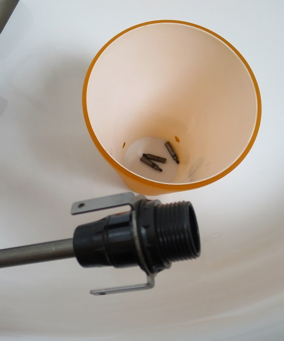 Image 1 of 4x Habitat Zen Tischlampe & Hängelampen Orange Weiß Stahl