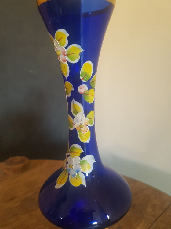 Image 1 of Tschechisch - Vintage-Vase mit vergoldetem Gold