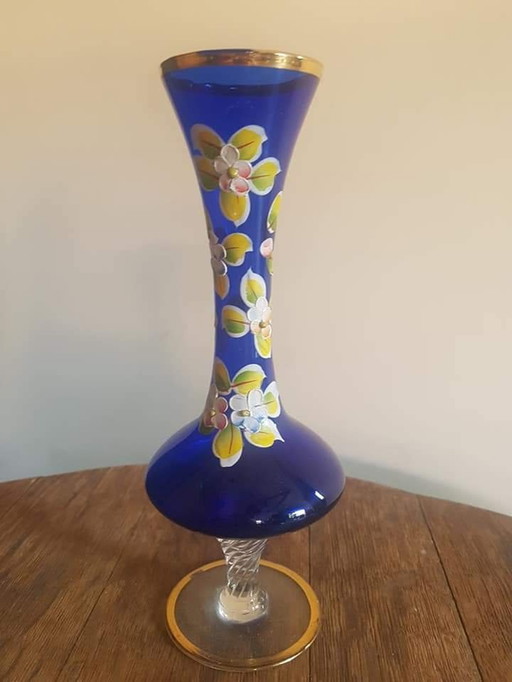 Tschechisch - Vintage-Vase mit vergoldetem Gold