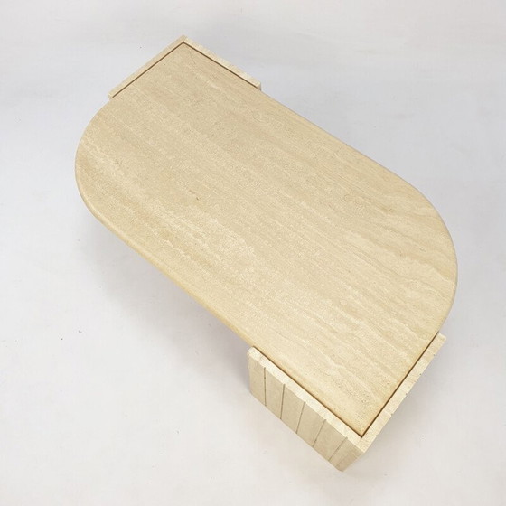 Image 1 of Vintage Couchtisch aus Travertin, Italien 1980