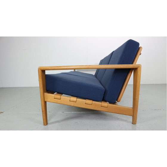 Image 1 of Vintage "Bodö" 3-Sitzer-Sofa aus Eiche und Leder von Svante Skogh für Säffle Möbler, 1950