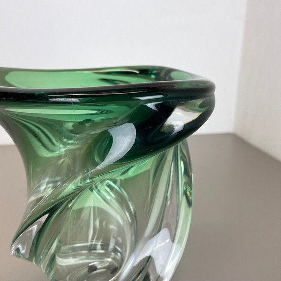 Image 1 of Vase aus Kristall und Glas "Wave" von Val Saint Lambert, Belgien 1960er Jahre