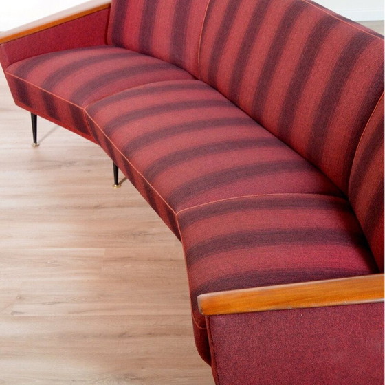 Image 1 of Vintage 3-Sitzer Sofa aus massivem Teakholz und Metall, 1950