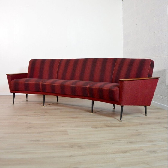 Image 1 of Vintage 3-Sitzer Sofa aus massivem Teakholz und Metall, 1950