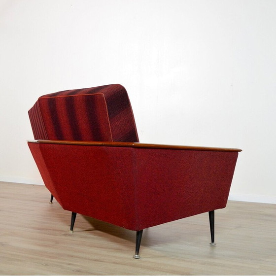 Image 1 of Vintage 3-Sitzer Sofa aus massivem Teakholz und Metall, 1950