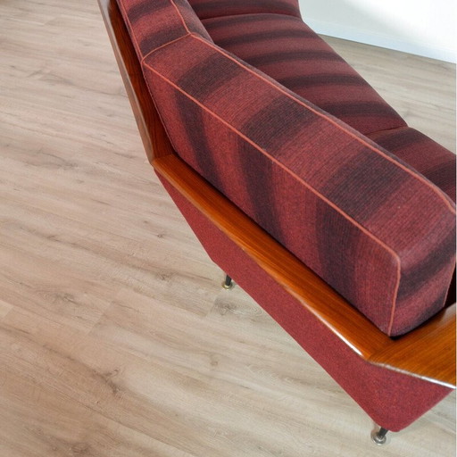 Vintage 3-Sitzer Sofa aus massivem Teakholz und Metall, 1950