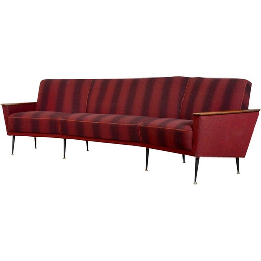 Vintage 3-Sitzer Sofa aus massivem Teakholz und Metall, 1950