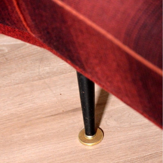 Image 1 of Vintage 3-Sitzer Sofa aus massivem Teakholz und Metall, 1950