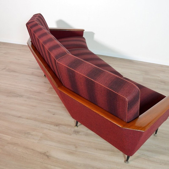 Image 1 of Vintage 3-Sitzer Sofa aus massivem Teakholz und Metall, 1950