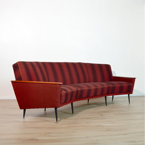 Image 1 of Vintage 3-Sitzer Sofa aus massivem Teakholz und Metall, 1950