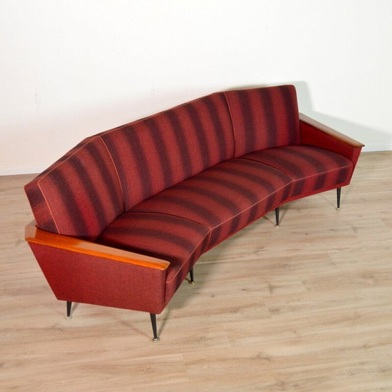 Image 1 of Vintage 3-Sitzer Sofa aus massivem Teakholz und Metall, 1950