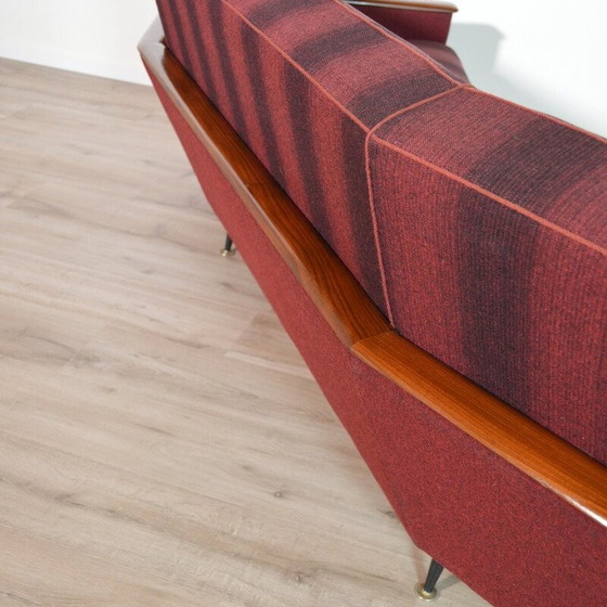 Image 1 of Vintage 3-Sitzer Sofa aus massivem Teakholz und Metall, 1950