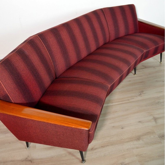 Image 1 of Vintage 3-Sitzer Sofa aus massivem Teakholz und Metall, 1950