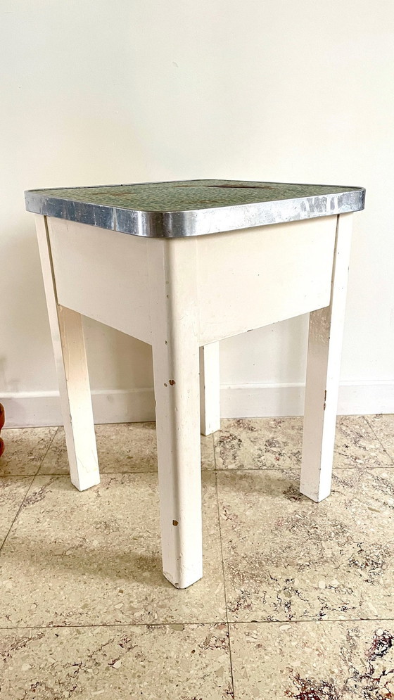 Image 1 of Vintage Holz Hocker Truhe