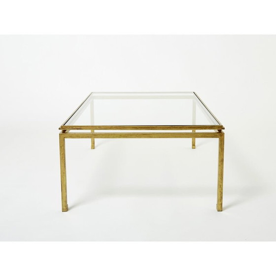 Image 1 of Vintage Couchtisch aus Schmiedeeisen und Glas von Maison Ramsay, 1950
