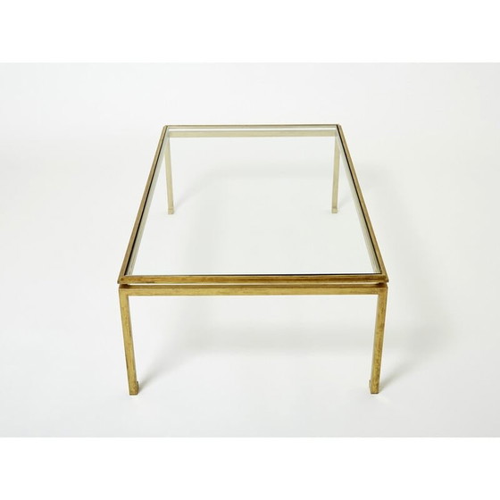 Image 1 of Vintage Couchtisch aus Schmiedeeisen und Glas von Maison Ramsay, 1950