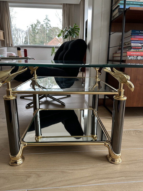 Image 1 of Hollywood Regency Gold Couchtisch