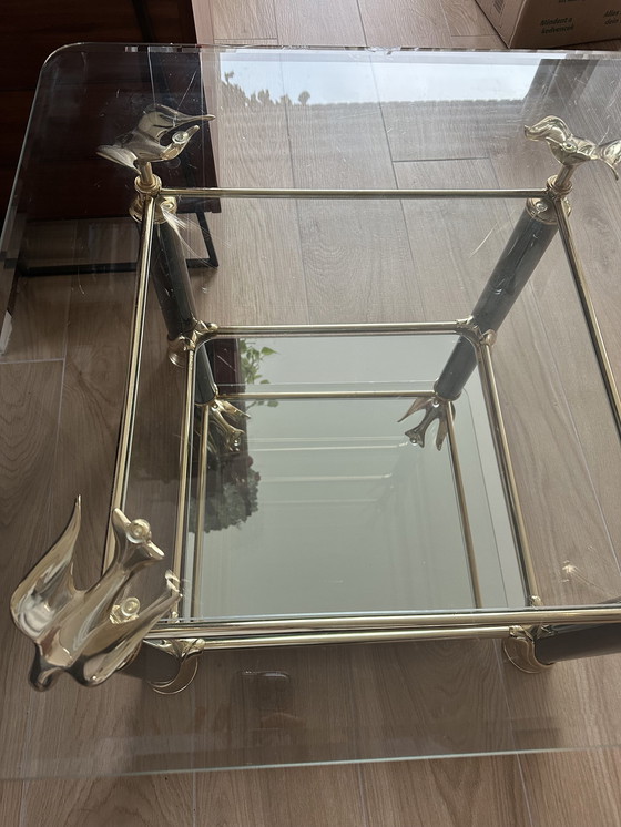 Image 1 of Hollywood Regency Gold Couchtisch