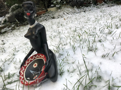 Vintage Africanist Sculpture - Gips - 1950