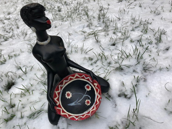 Image 1 of Vintage Africanist Sculpture - Gips - 1950