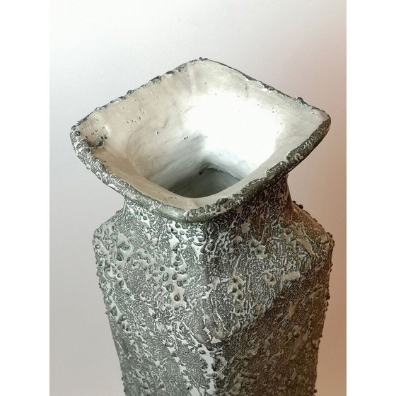 Image 1 of Türkisfarbene handgefertigte Bodenvase aus Keramik von Bela Mihaly, 1970er Jahre