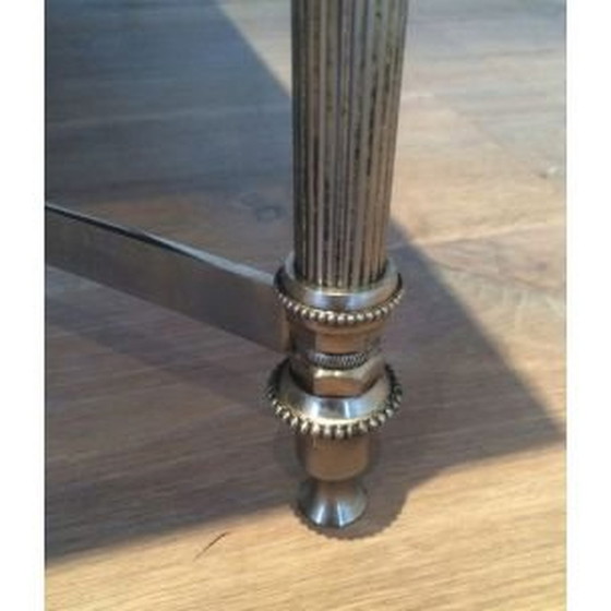 Image 1 of Vintage Couchtisch aus Silber mit schwarz lackierter Glasplatte, 1940