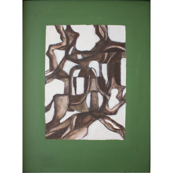 Image 1 of Vintage-Ölgemälde von Chiru Chakravarty, 1990