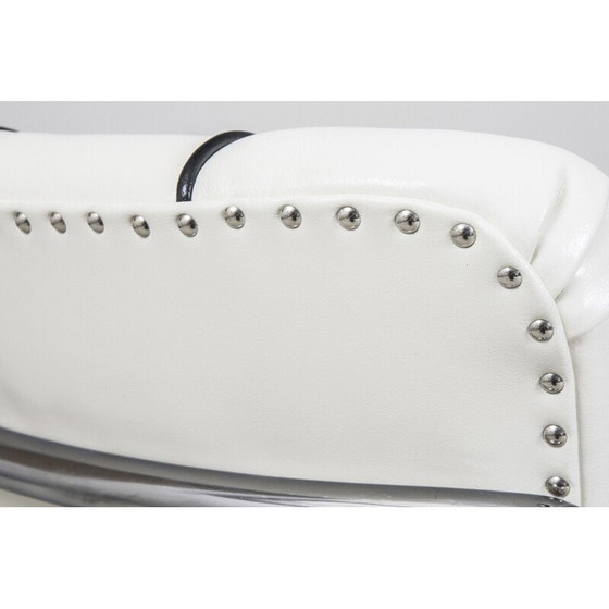 Image 1 of Vintage-Sessel aus weißem Leder, 1930er Jahre