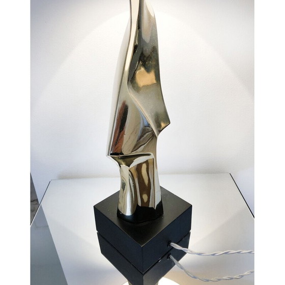 Image 1 of Vintage Laurel Lampe aus goldfarbenem Nickel von Richard Barr, USA 1969