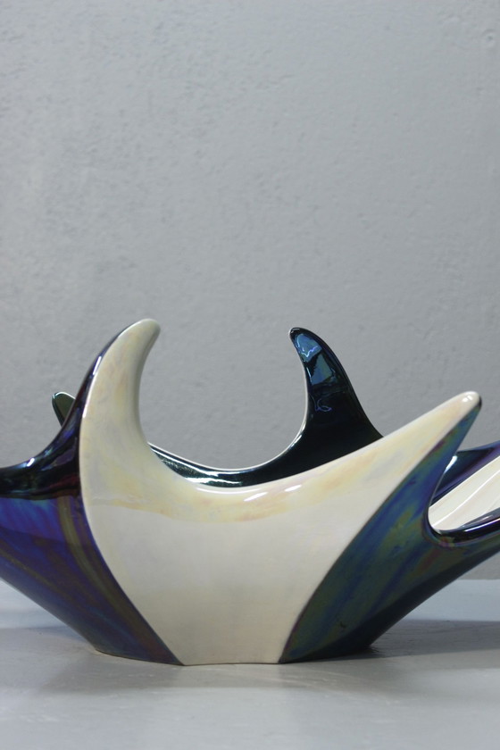 Image 1 of Große Obstschale Keramik Freie Form Verceram Frankreich 1950S