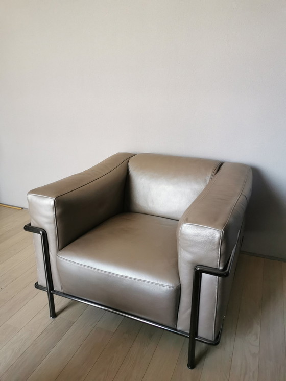 Image 1 of Natuzzi Leder Sessel Frank Platin Farbe
