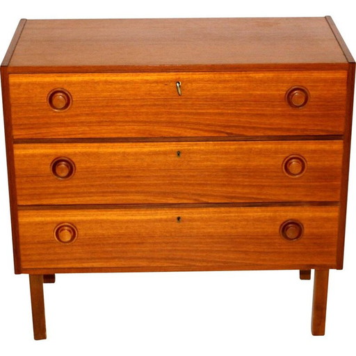 Skandinavische Teakholz-Kommode aus der Mitte des Jahrhunderts, Dänemark 1960