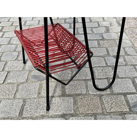 Image 1 of Vintage-Metallsockeltisch und Mahagoni-Platte, 1970