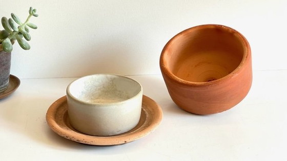 Image 1 of Butterdose Terrakotta Jugendstil Frankreich